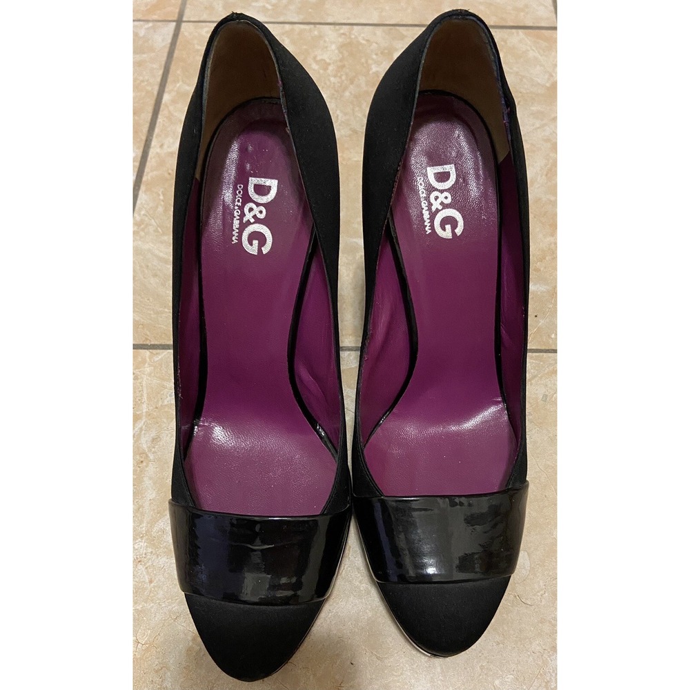 Vintage Dolce Gabbana High Flat Ballet Dress Shoes Heels Silk Womens Sz 39